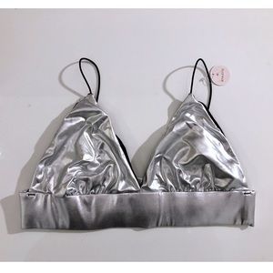Metallic Silver Bralette